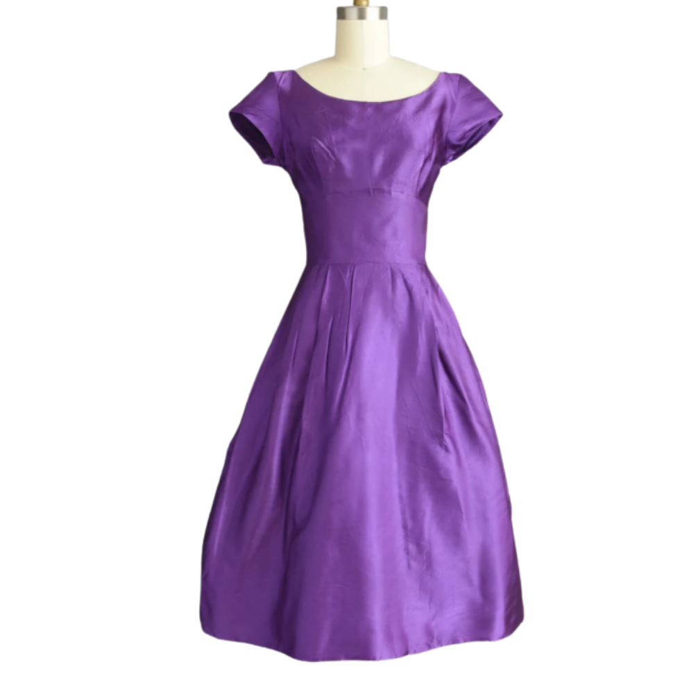 1950s purple dress