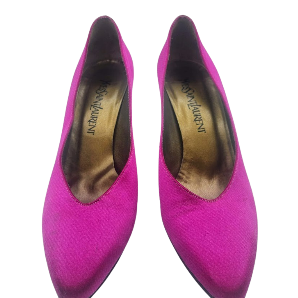 vintage YSL hot pink pumps