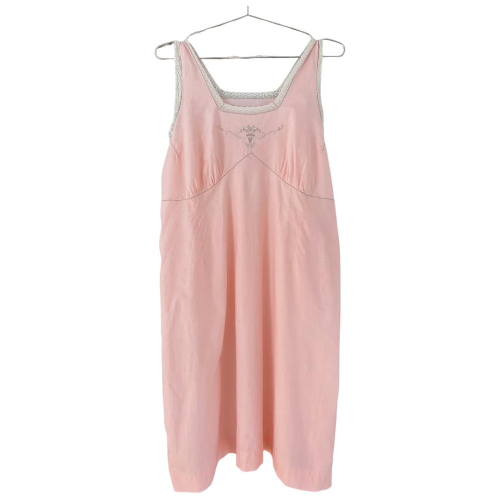 1950s cotton pink slip