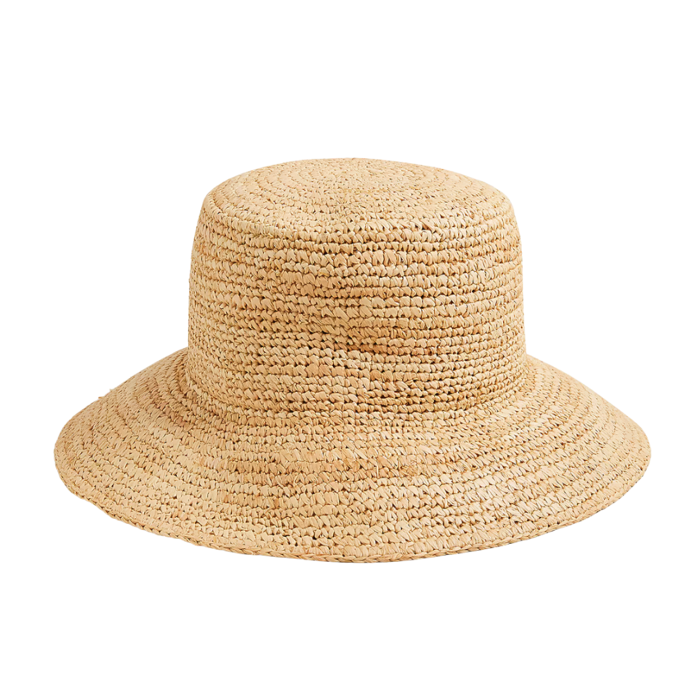 raffia bucket wide brim