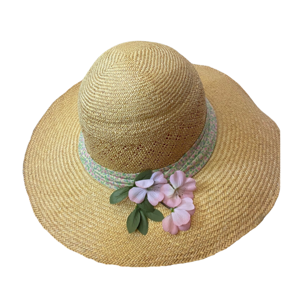 1980s floral sun hat