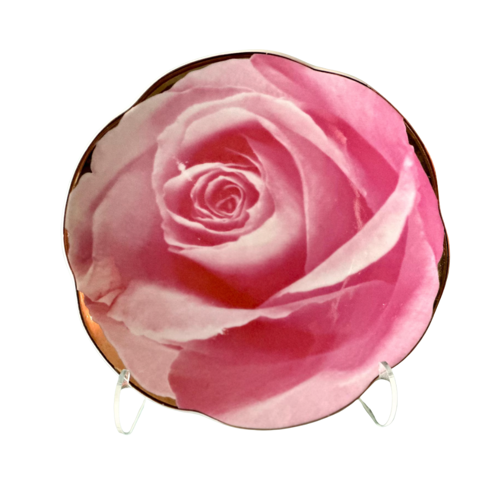 vintage rose porcelain plate