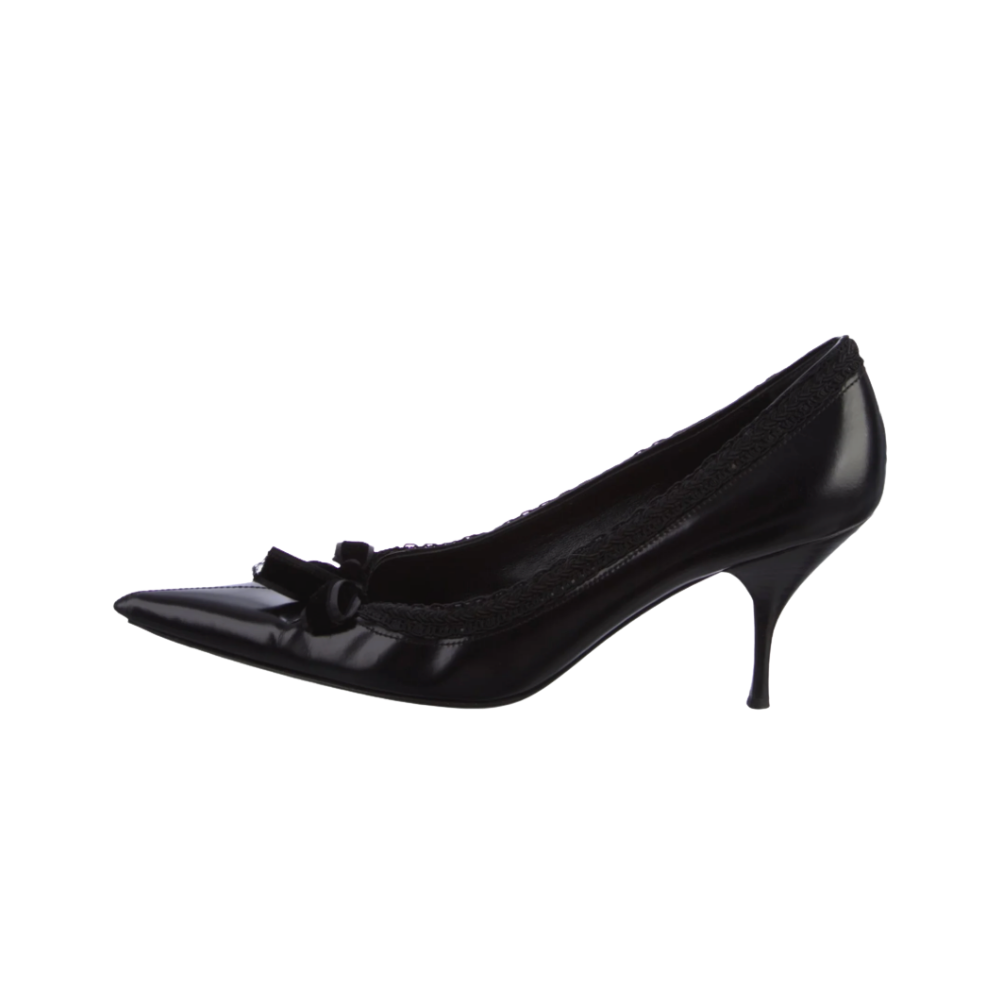 Prada Leather Bow pumps