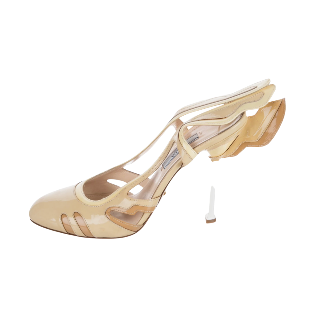vintage prada flame pumps