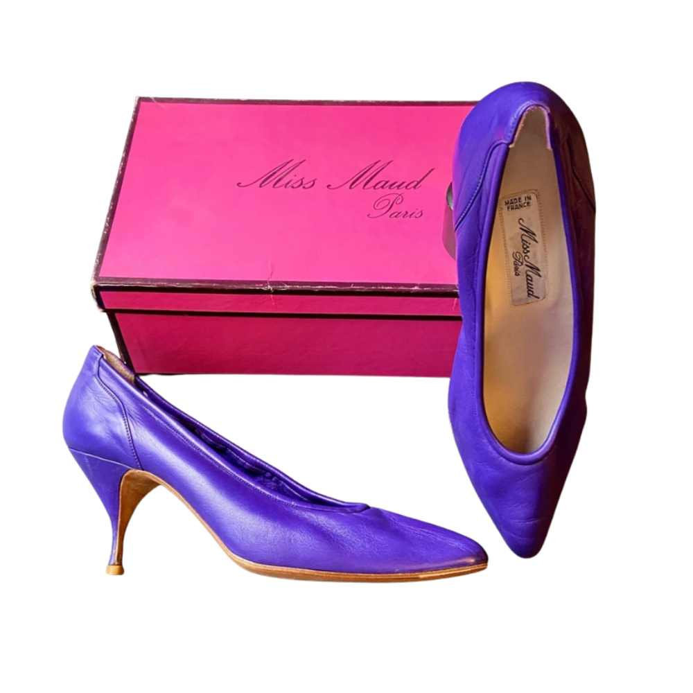 80s purple leather pumps