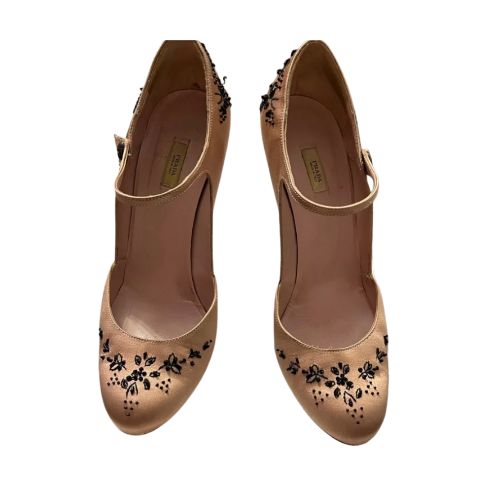 satin vintage Prada heels