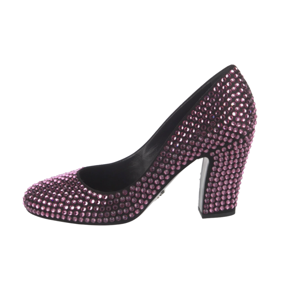 pink Prada rhinestone pumps