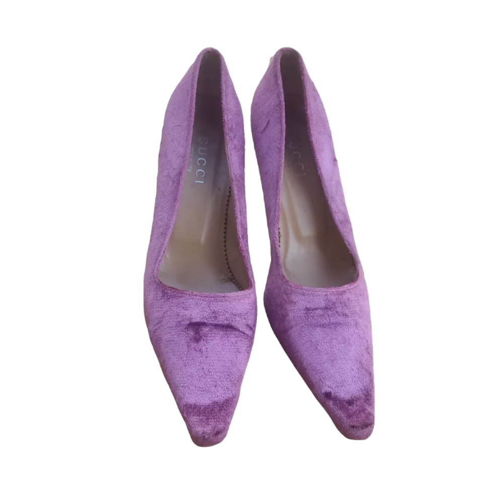 vintage gucci purple heels