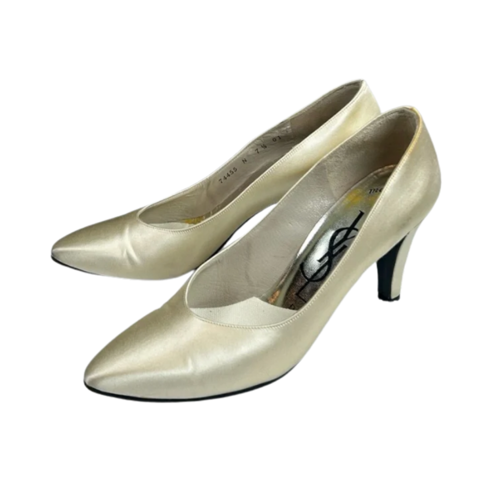 vintage Yves Saint Laurent cream pumps