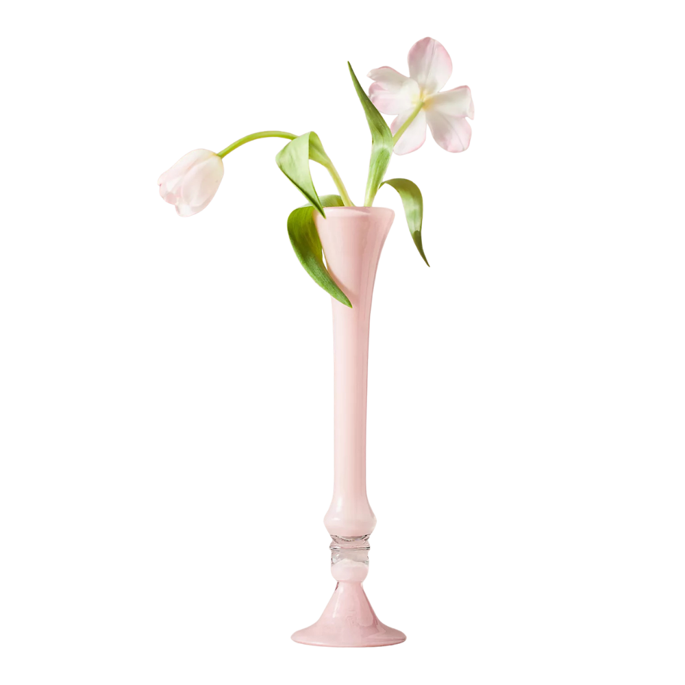pink glass vase
