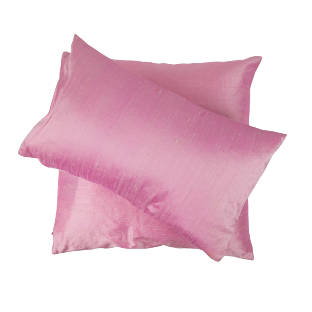 pink silk pillows