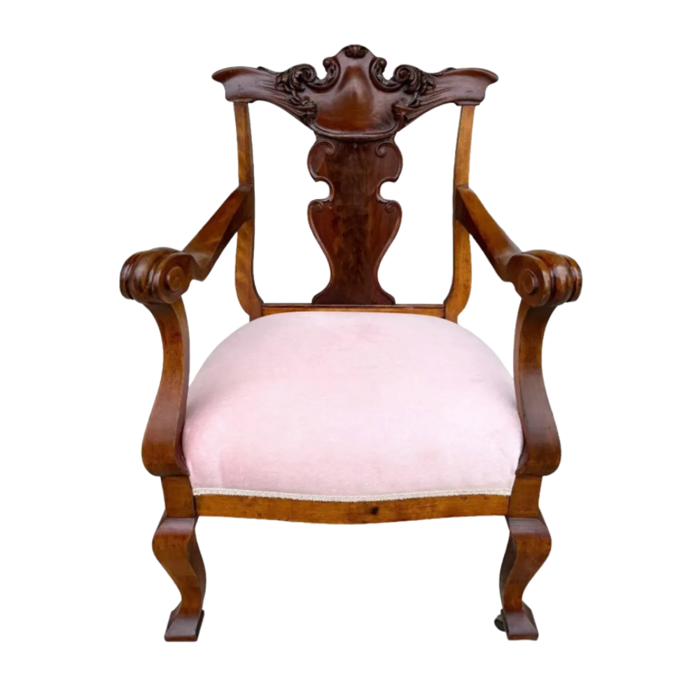 victorian pink upholstered chair