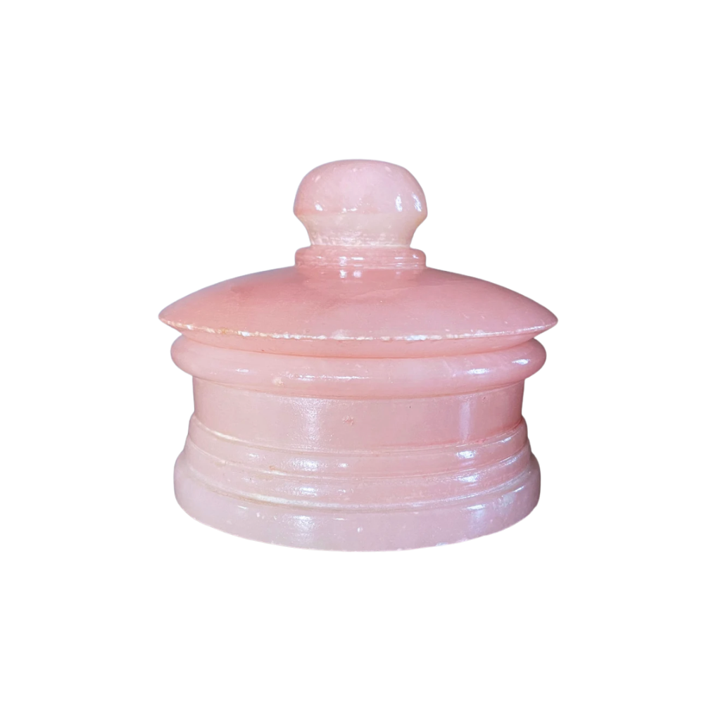 vtg Italian pink trinket box