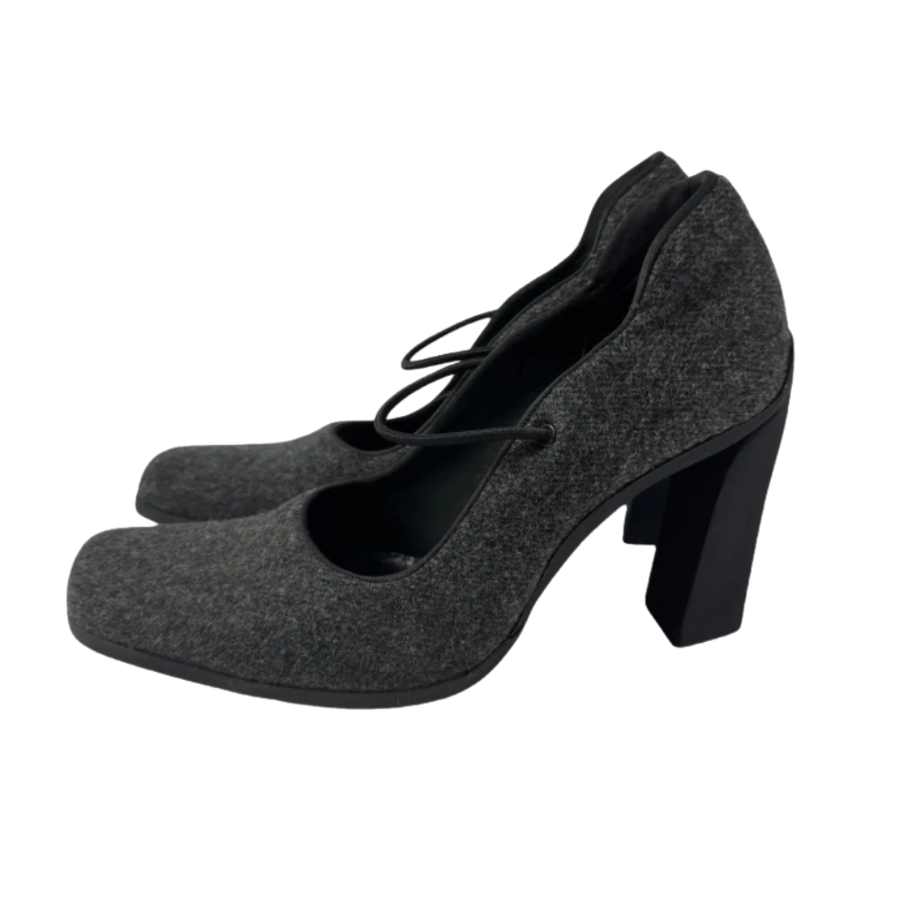 90s prada wool Mary janes