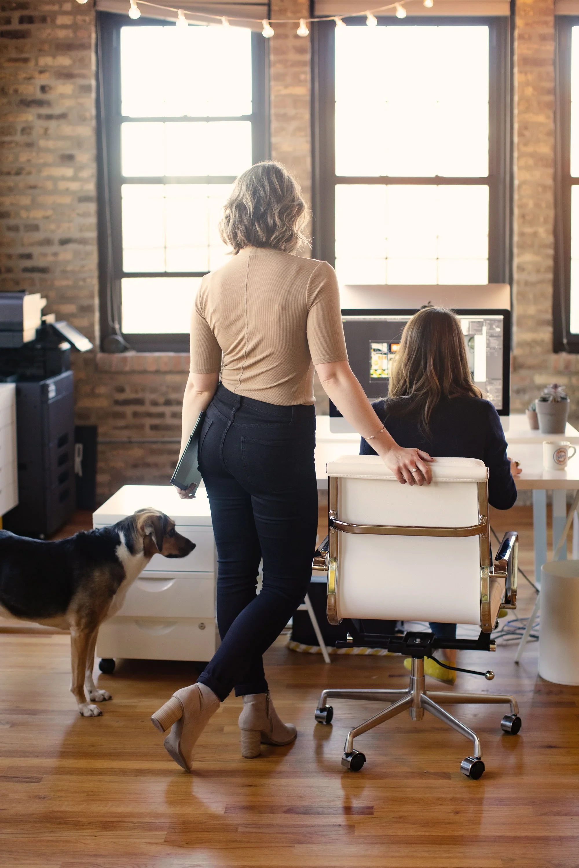 Two designers portrait on website for a practice branding expert.