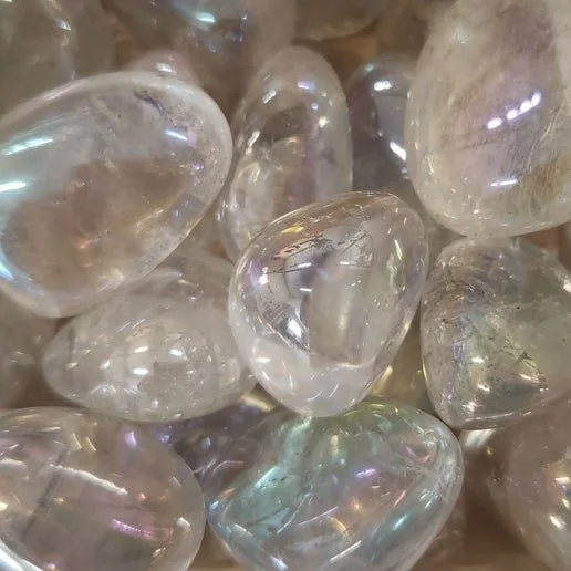 Angel aura quartz, silver, platinum