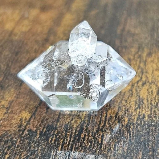 Clear double-terminated Herkimer quartz crystal commonly known as a Herkimer Diamond