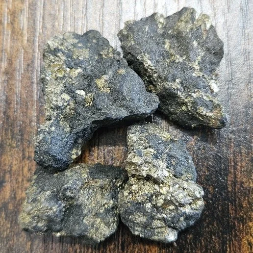 Healer’s Gold stone showing natural pyrite and magnetite blend with metallic gold and black colouring