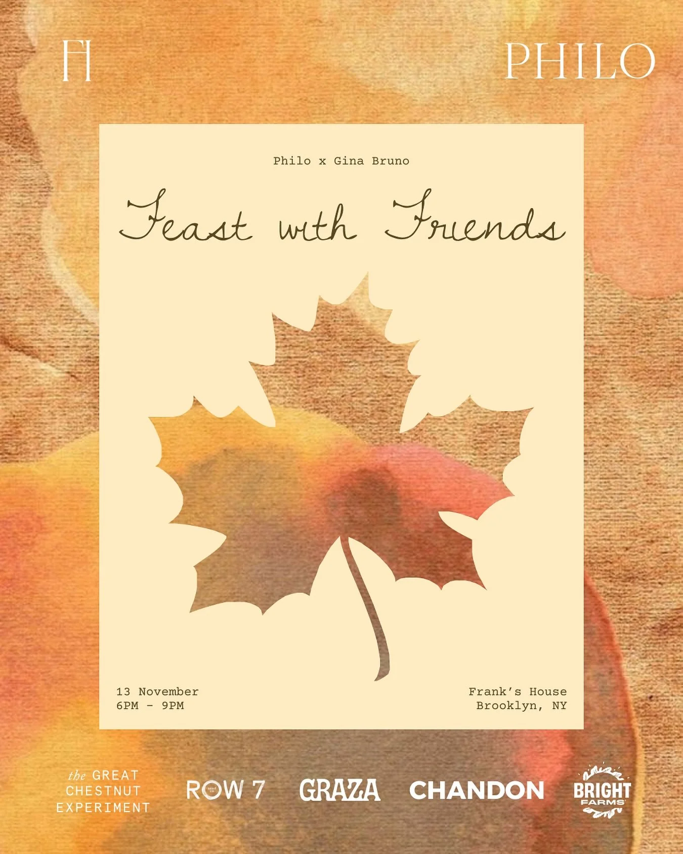 🍁You’re Invited: Feast with Friends: GATHER
The first leaves are falling, and it’s already that time of year to start cozying up, and celebrating with friends & family around food. Join Philo and @itsginabruno for a fall Feast with