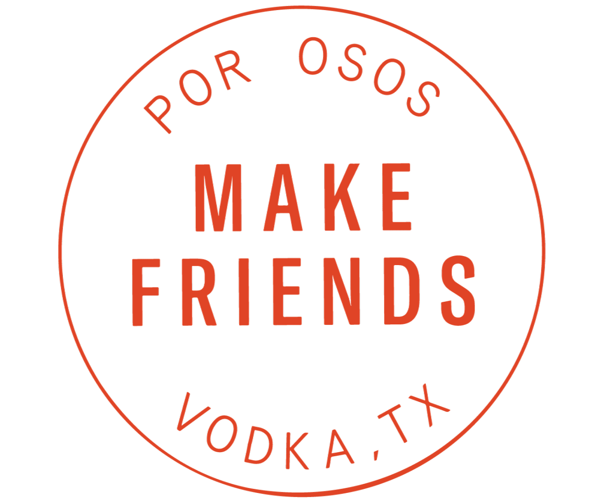 Por Osos decorative circular badge