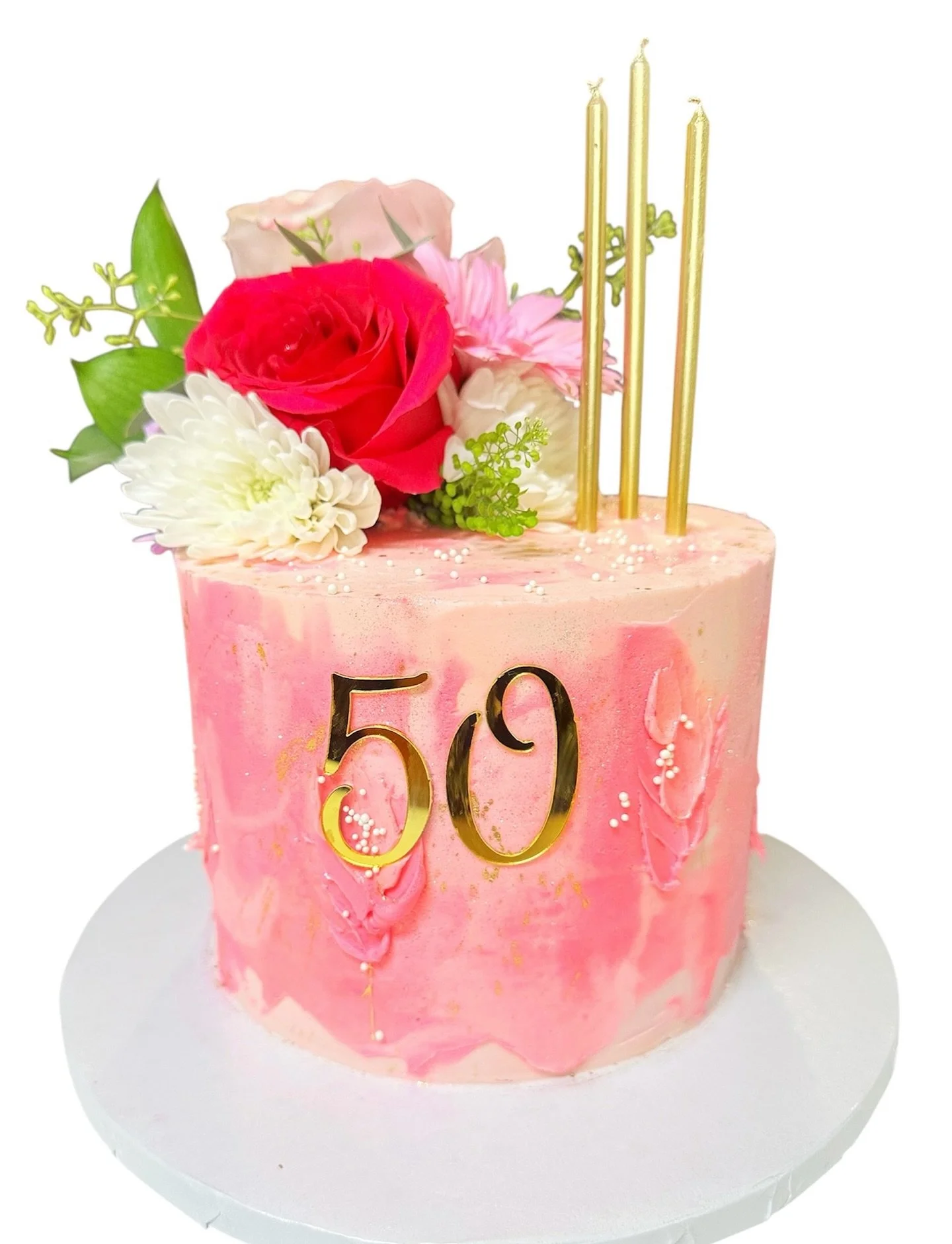 Pretty in pink and sprinkled with love! Cheers to 50 years 🌸✨ ⁣
⁣
⁣
⁣
⁣
⁣
⁣
⁣
⁣
⁣
⁣
⁣
#CustomCakes #BirthdayCakeIdeas #CakeDecorating #ButtercreamCake #PinkCake #MilestoneCake #50thBirthday #LuxuryCakes #ElegantCakes #FloralCake #CakeInspo #CakesOfI