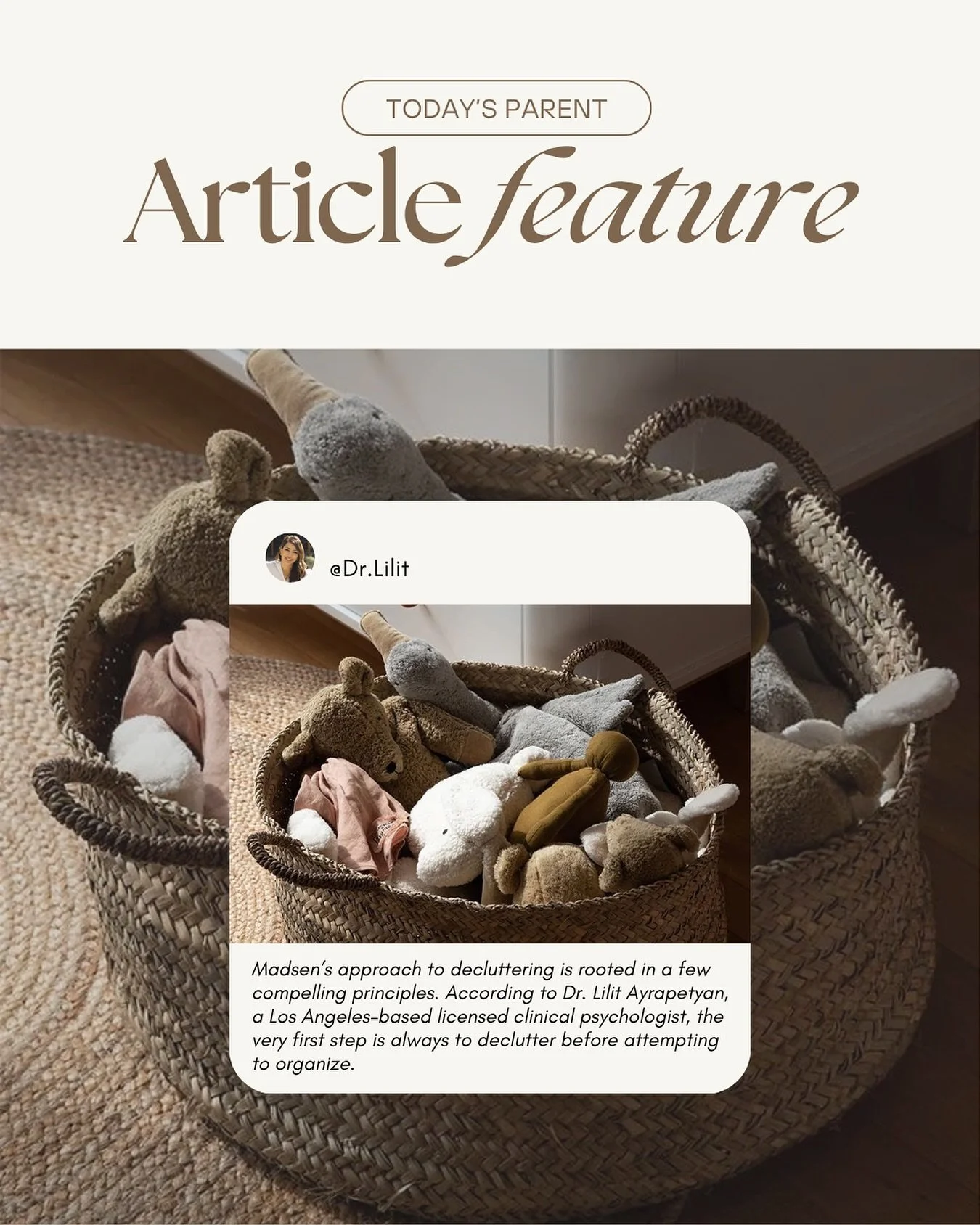 Thrilled to be featured in Today&rsquo;s Parent alongside The Minimal Mom, sharing insights on decluttering family life.

It&rsquo;s not about perfection; it&rsquo;s about creating space&mdash;physically and mentally&mdash;for what truly matters.

Ch