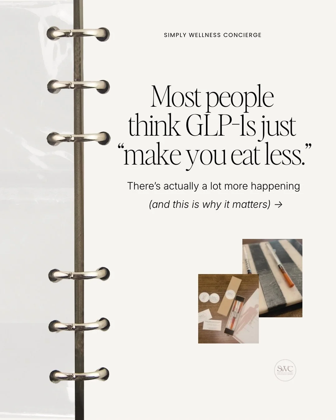 Most people think GLP-1s just work by &ldquo;making you eat less.&rdquo;

But there&rsquo;s actually a lot more going on.

For many people, GLP-1 medications can help regulate things like:
✔ hunger signals
✔ blood sugar
✔ digestion
✔ cravings
✔ &ldqu