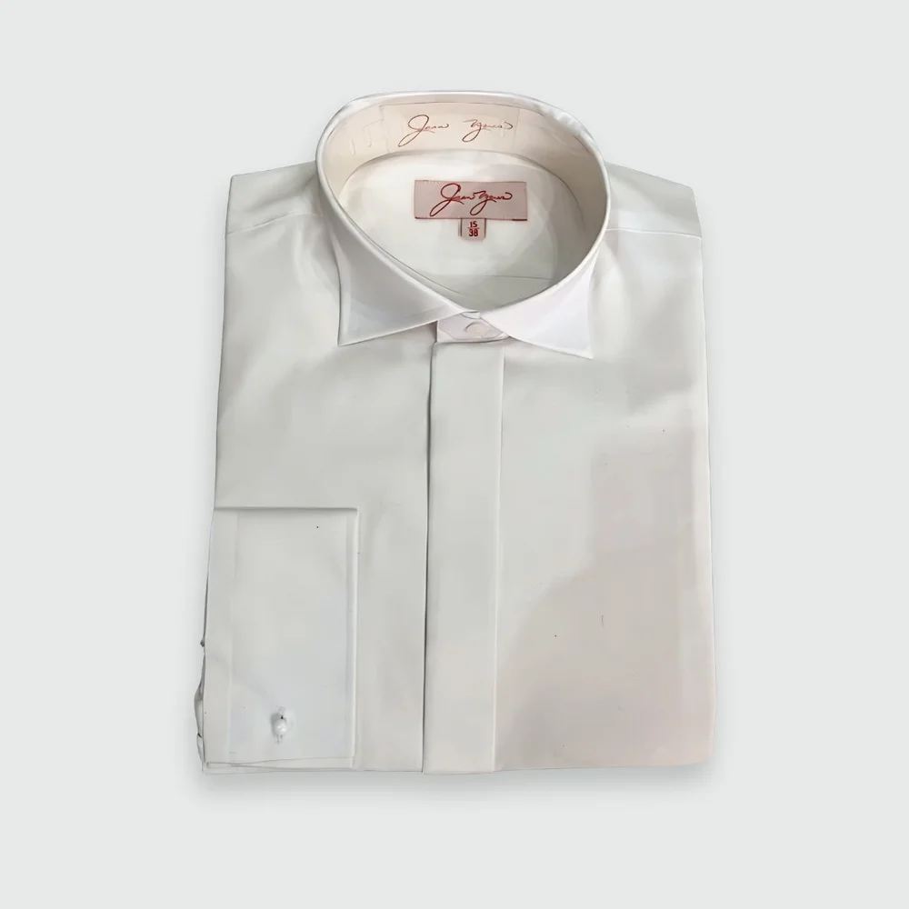 Mens Dress Shirt - Edwardian Collar - Elastic Top Button Mr Mackys Mens Hire Mens Dress Shirt - Edwardian Collar - Elastic Top Button Mr Mackys Mens Hire
