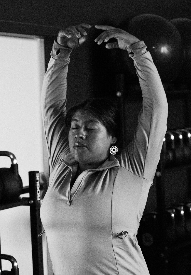 Oakland resident during yoga class