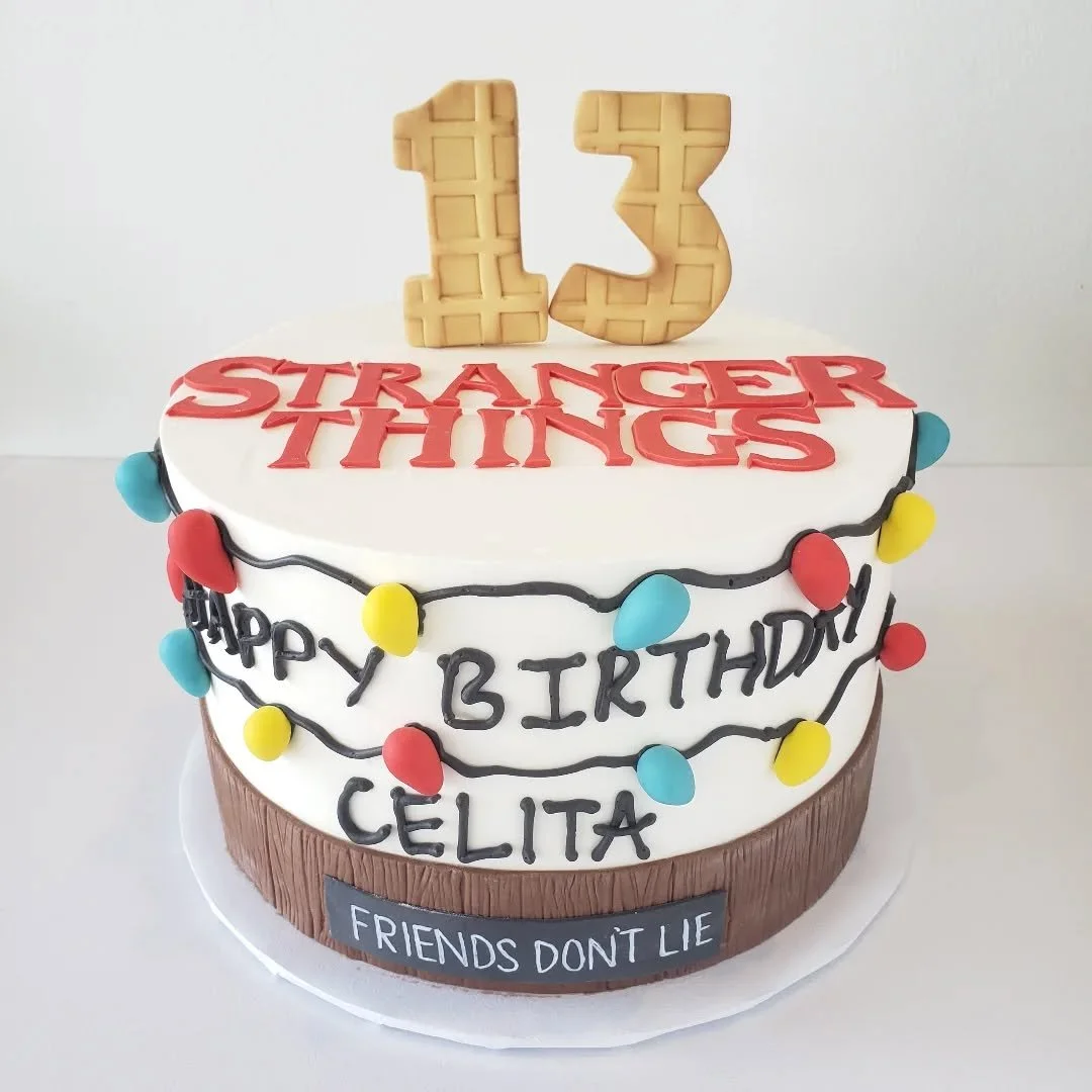 October birthdays can be so fun and NOW  is the time to inquire! Get your free quote through our website, just hit the &quot;Contact Us&quot; button. Filling out the form is SUPER easy. 

#strangerthingscake #customcake #custombakery #occakes #lahabr