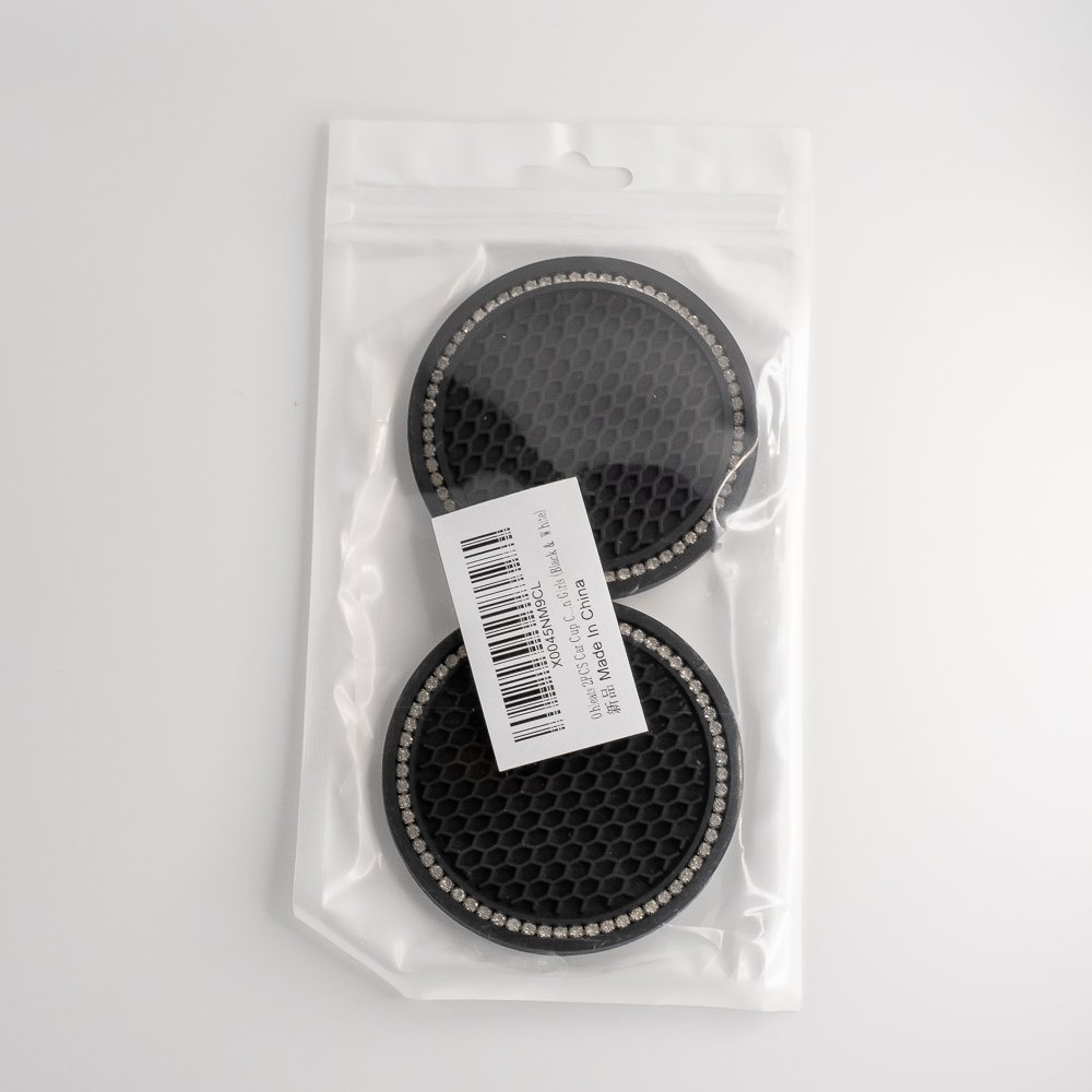 Car Coaster Insert with Shiny Silver Rhinestones.jpg