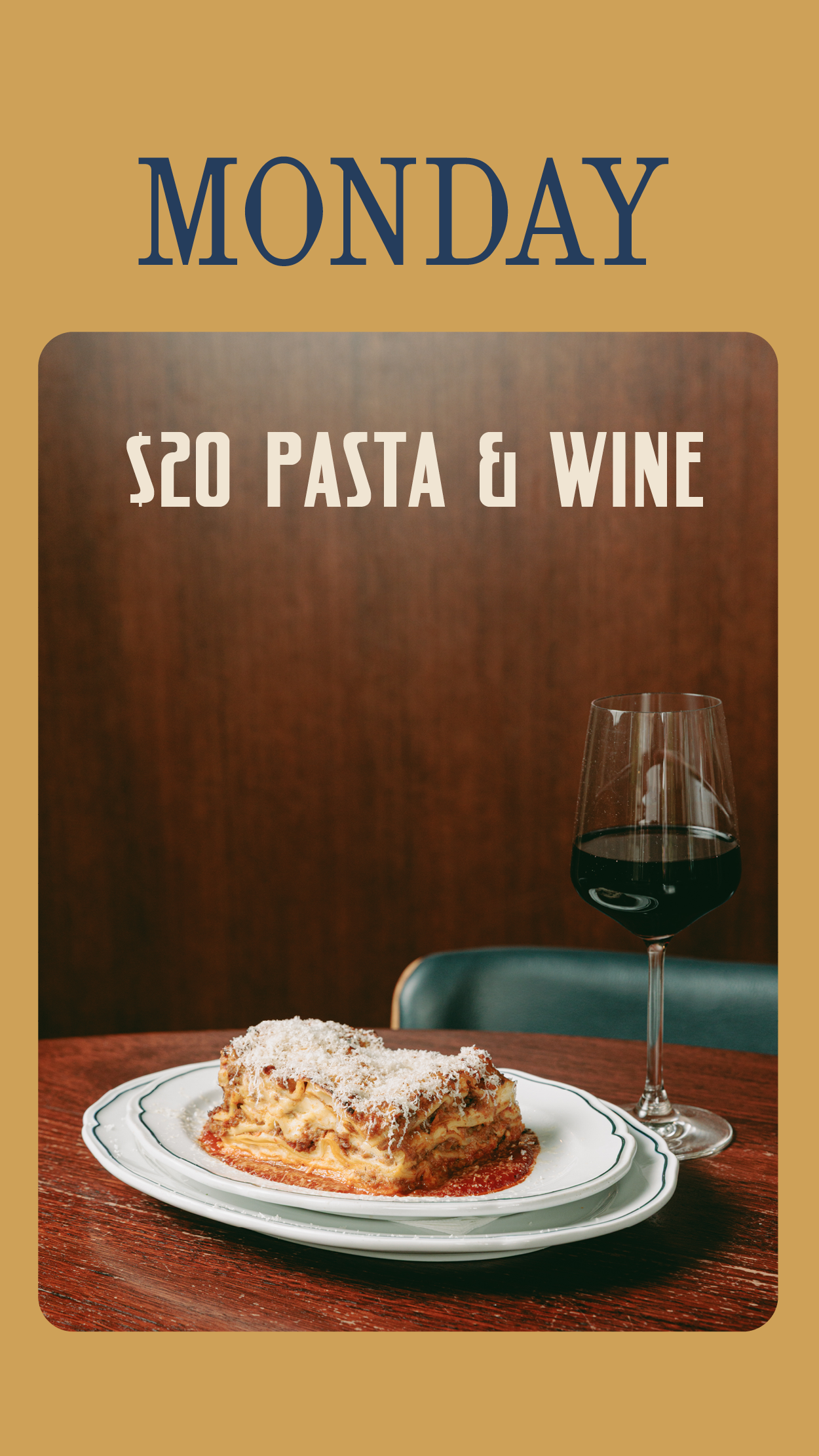 Monday Springrock - $20 Pasta & Wine 