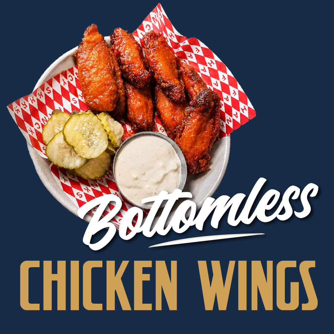 $25 bottomless chicken wings graphic