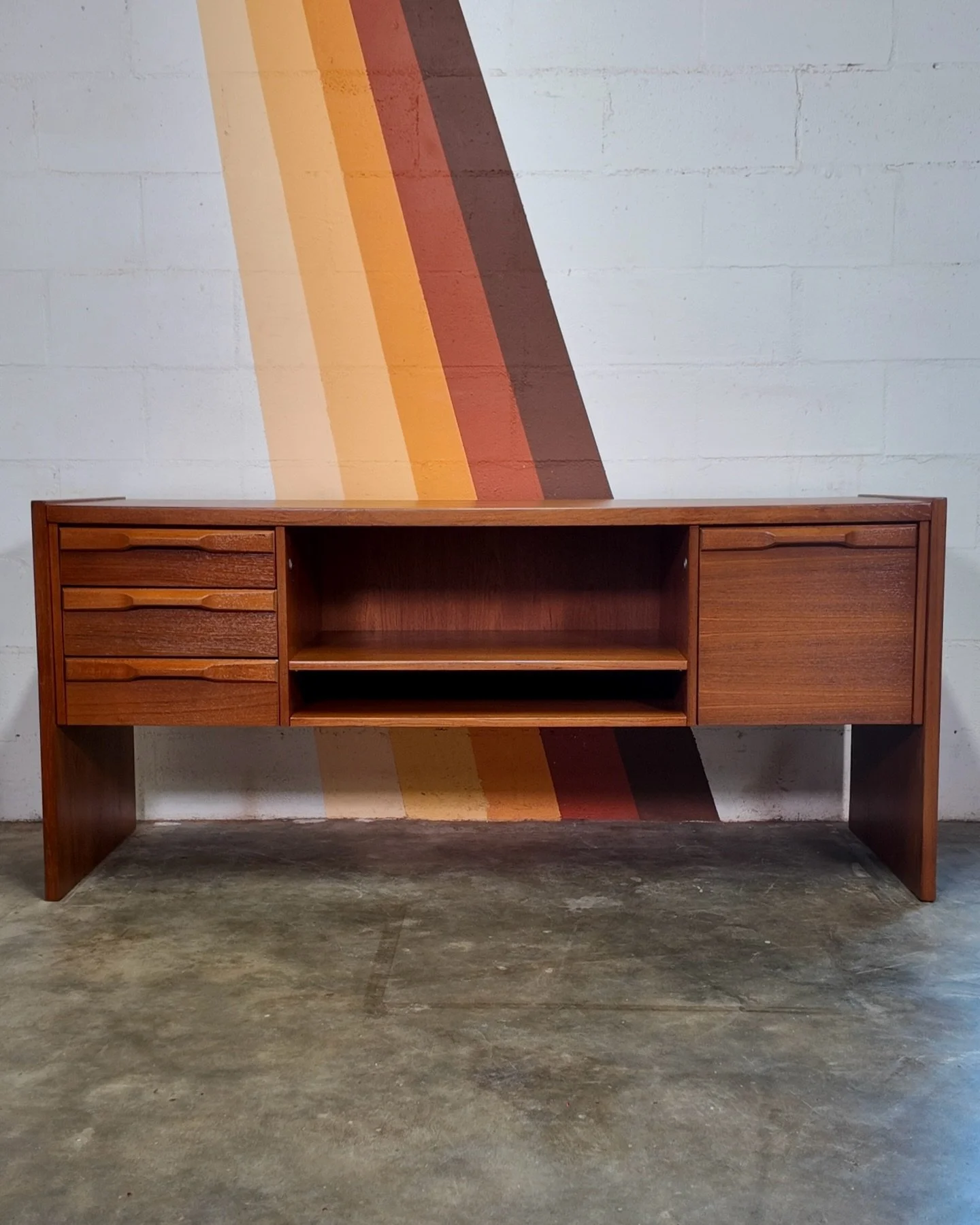 Denka Danish Teak Credenza [$849]
.
Dimensions: 64&rdquo;W x 29&rdquo;H x 20&rdquo;D