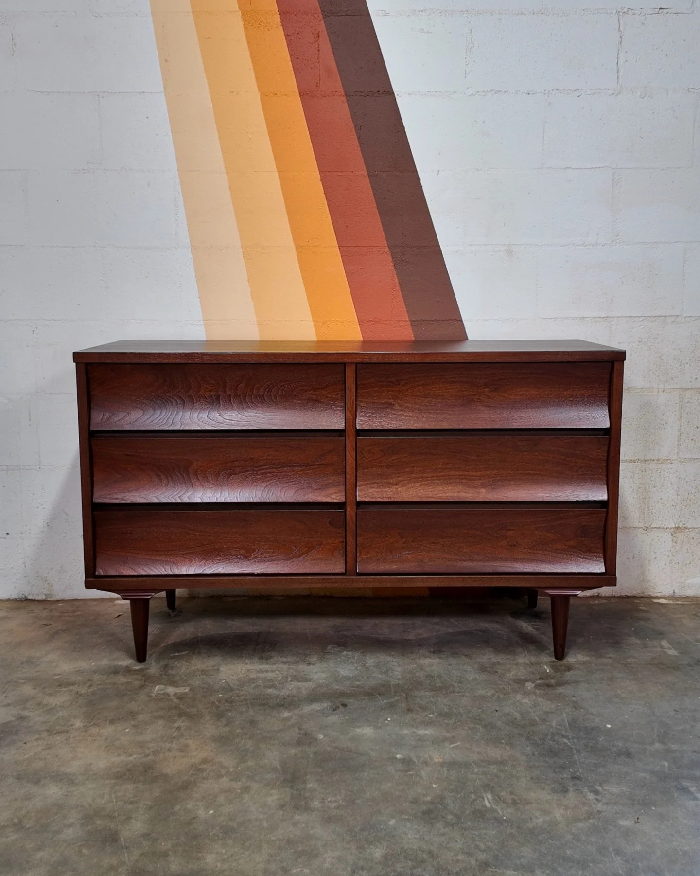 Johnson Carper Walnut Double Dresser [SOLD]
.
Dimensions: 50&rdquo;W x 30&rdquo;H x 18&rdquo;D