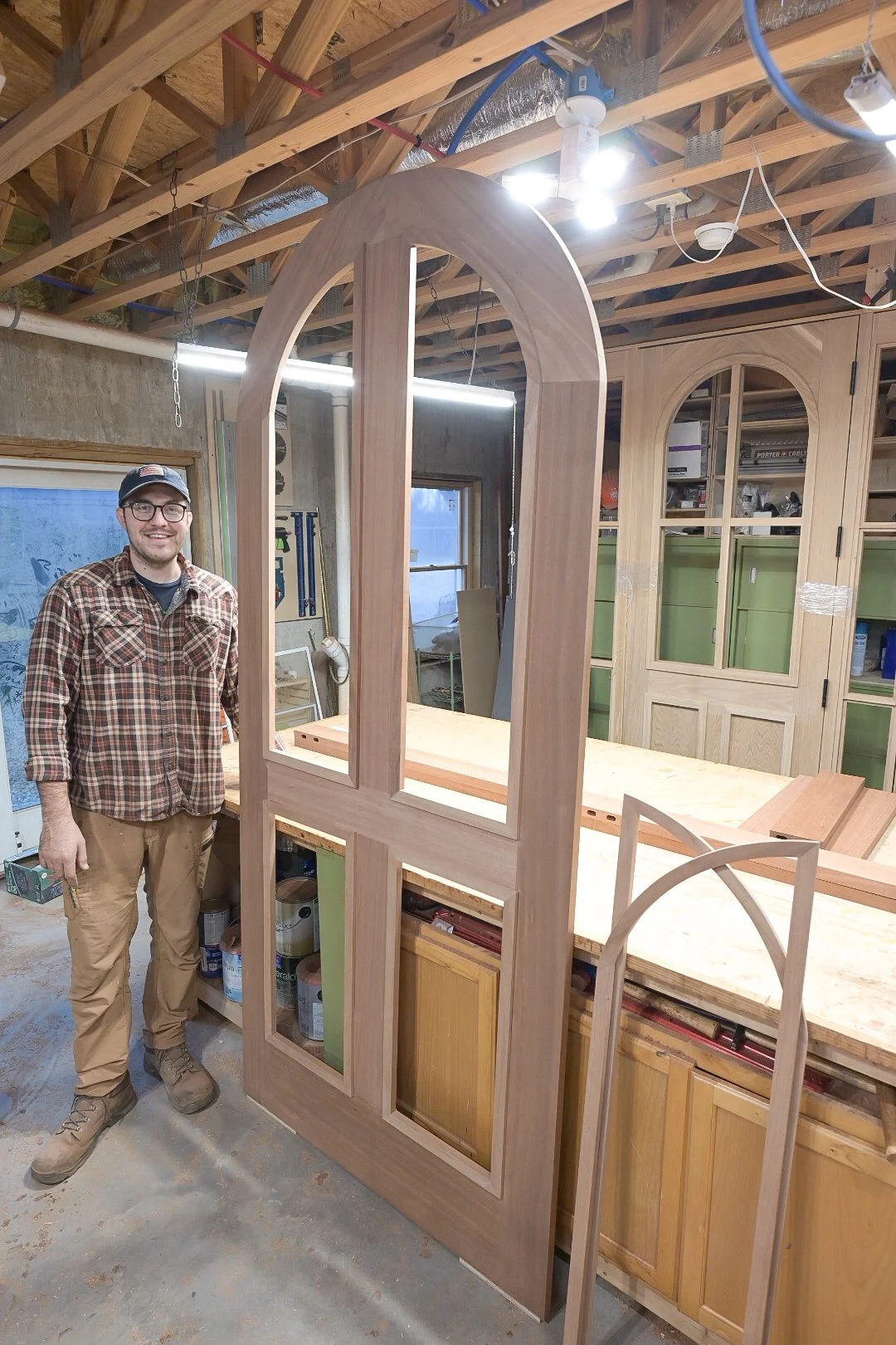 An arch top screen door fit we made that was shipped to a beautiful home in Georgia!