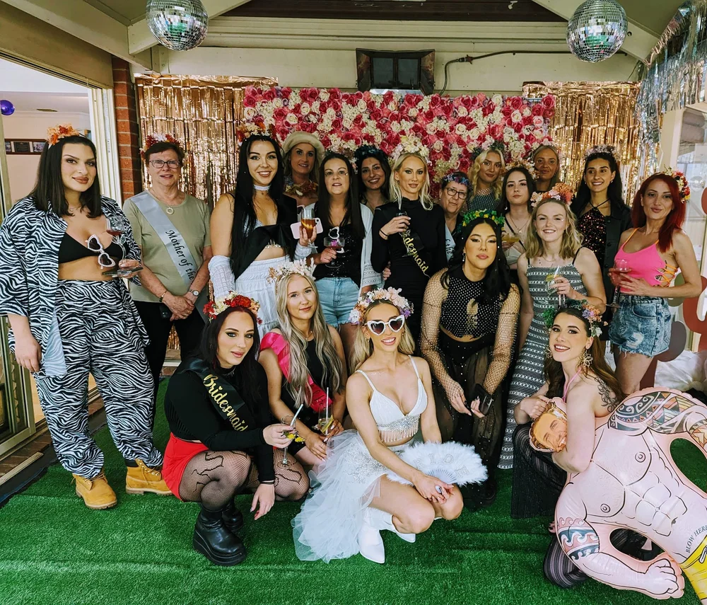 Mobile hens party workshop at a backyard in Melbourne