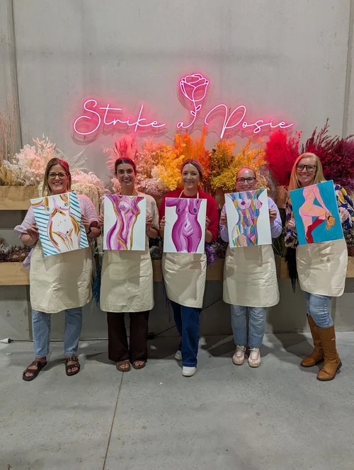 Bare and Bubbly painting workshop