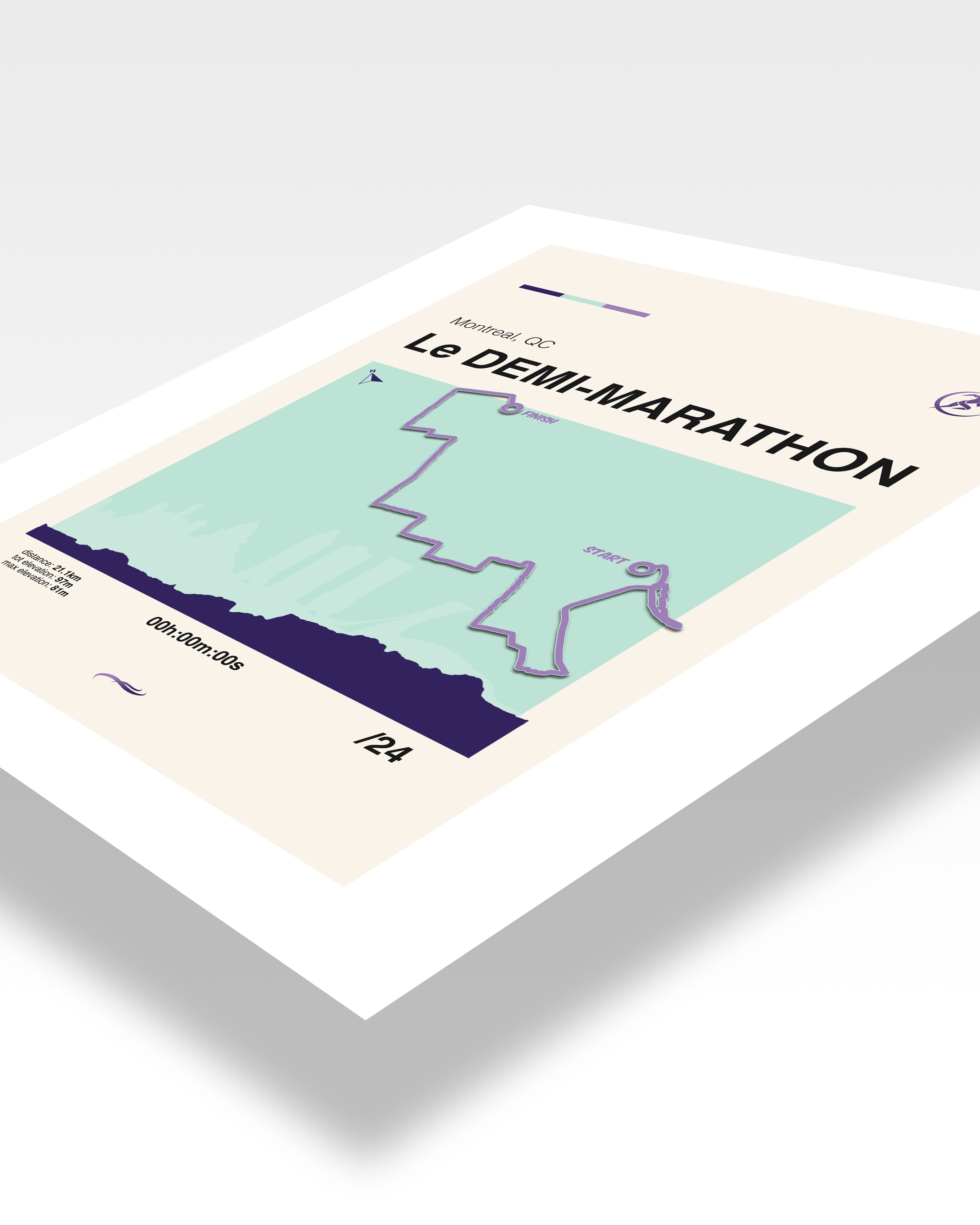 Montreal demi half-marathon minimalist art print the breakfast club