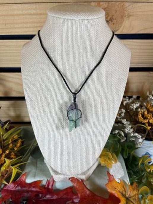 Wire Wrapped Green Quartz Necklace