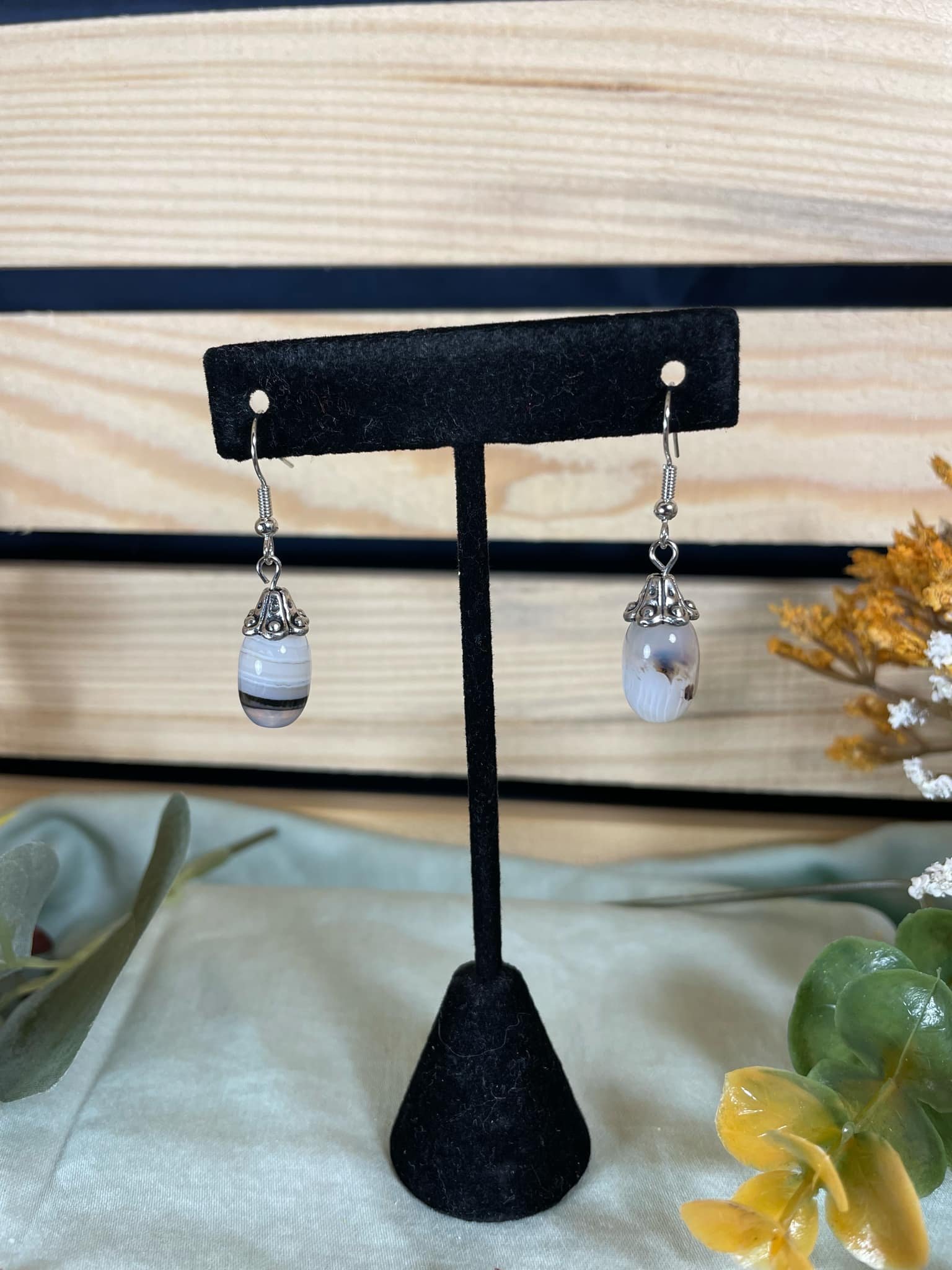 Agate with cap Earrings.jpg