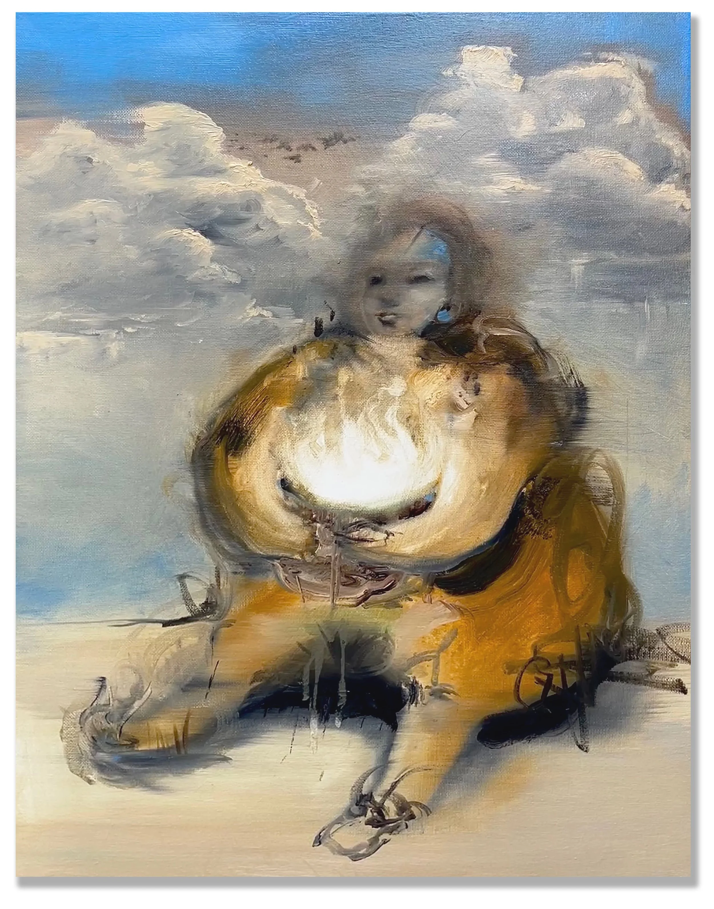 The Weight of Light, 2025, oil on canvas. 20 in. x 16 in. (50.8 cm x 40.6 cm.)