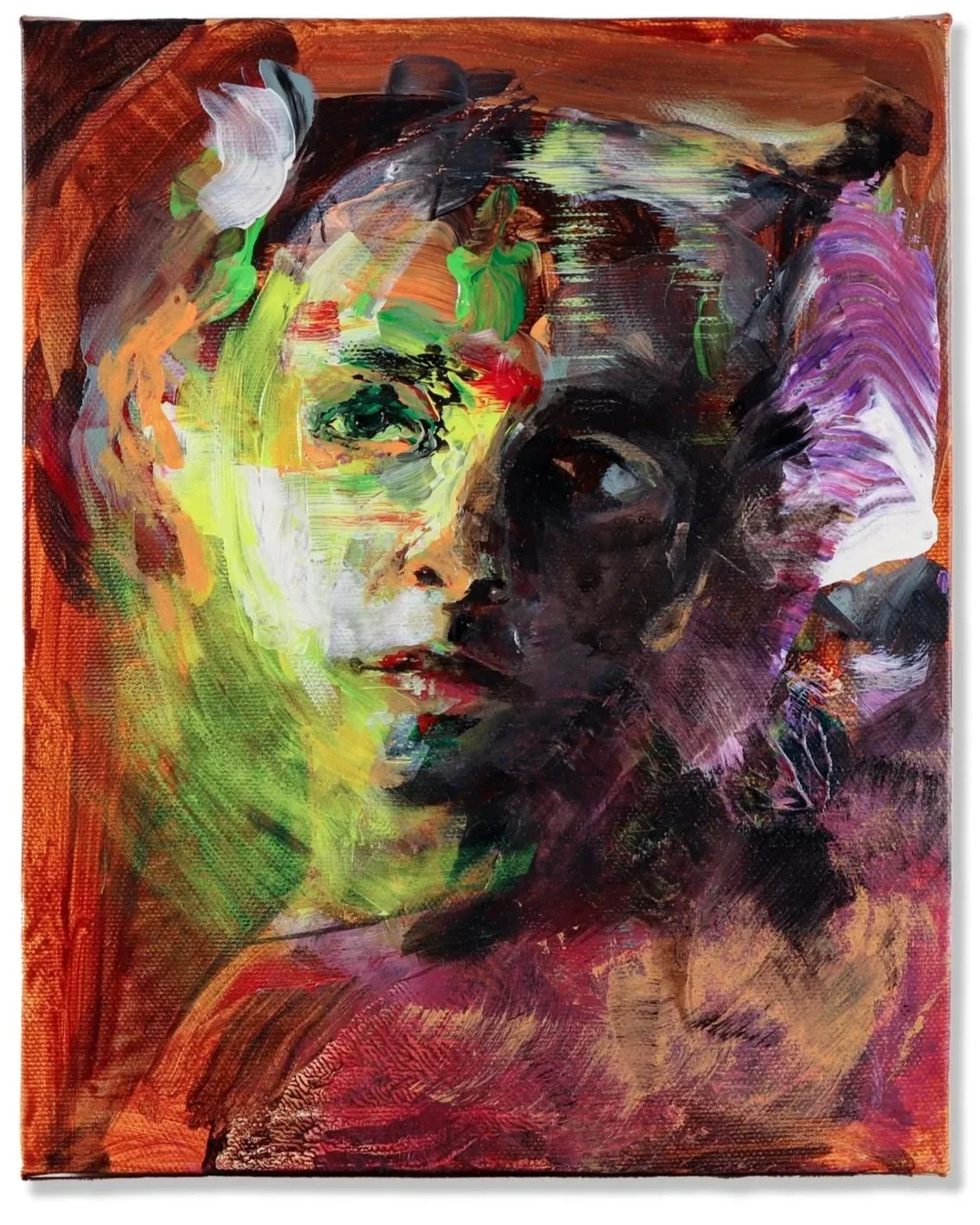 Suivre le soleil, 2024, acrylic on canvas, 10 in. x 8 in. (25.4 cm x 20.3 cm)