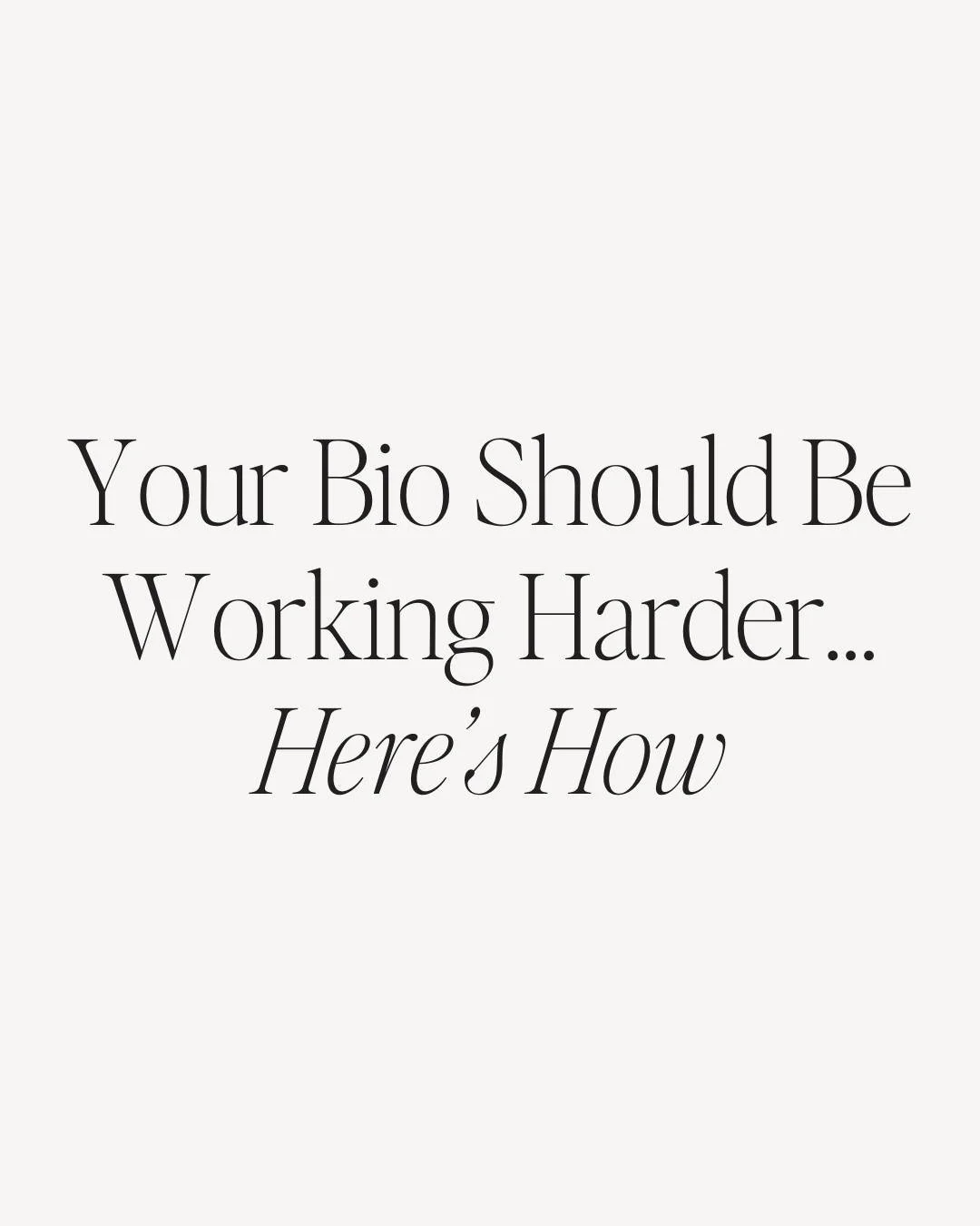 Your Instagram bio should: Clearly state what you do AND where you&rsquo;re based.

Speak directly to your dream client. Tell people what to do next (CTA). Don&rsquo;t waste those 150 characters. 

Save this and audit your bio today!

Want us to opti