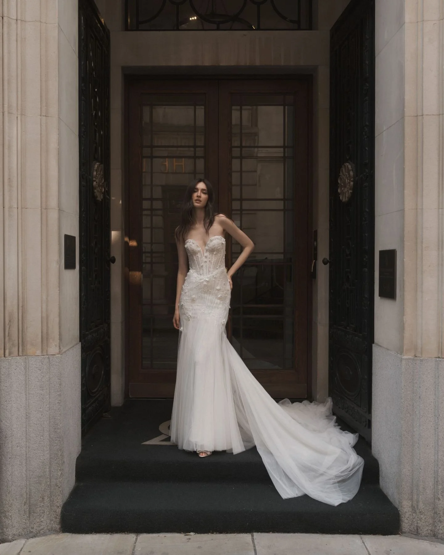 Some designs never fade, they simply become iconic 🤍

Nerium by @alenaleenabridal remains one of our forever favourites. This campaign was shot in London last September and we still can't get enough! For the bride seeking modern romance with timeles