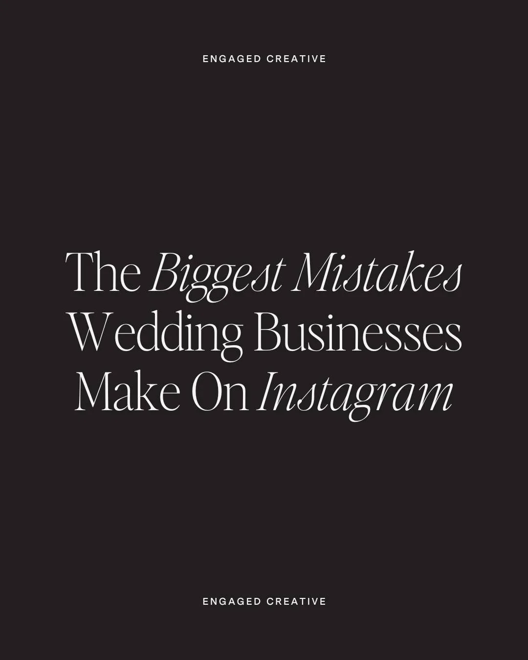 If you are not seeing results on Instagram, it&rsquo;s probably one of these. 

We&rsquo;ve rounded up 5 mistakes we see wedding businesses make all the time and how to fix them.

Save this post for your next strategy session with us 🤍

#weddingmark
