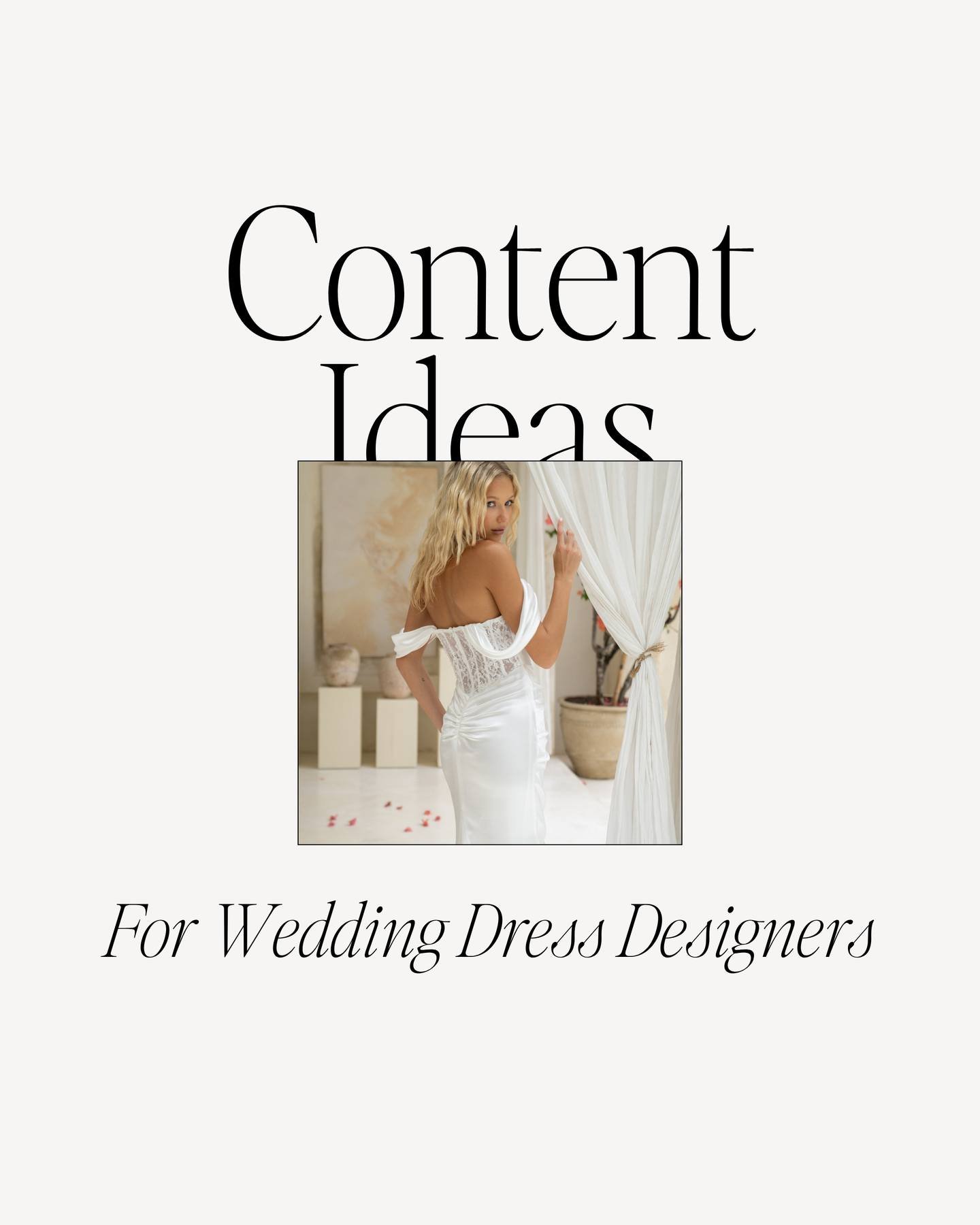 Designers, we see you: the endless hours, the needle pricks, the pure love poured into every gown. 🤍

If you are stuck on what to post next, we have created 20 content ideas made for you. They are easy, impactful, and perfect for showing the beauty 