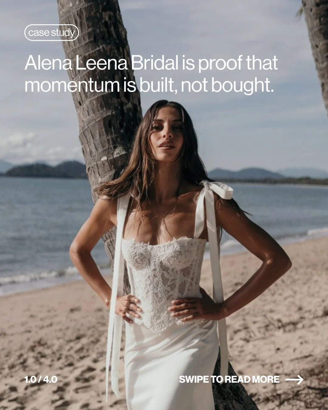 Long-term marketing works. The numbers prove it.

Since taking over Alena Leena Bridal at the end of 2019, we&rsquo;ve helped drive:
+1.3M Instagram views
+42K followers
+243K reach

No overnight success. No chasing trends. Just strategy, consistency