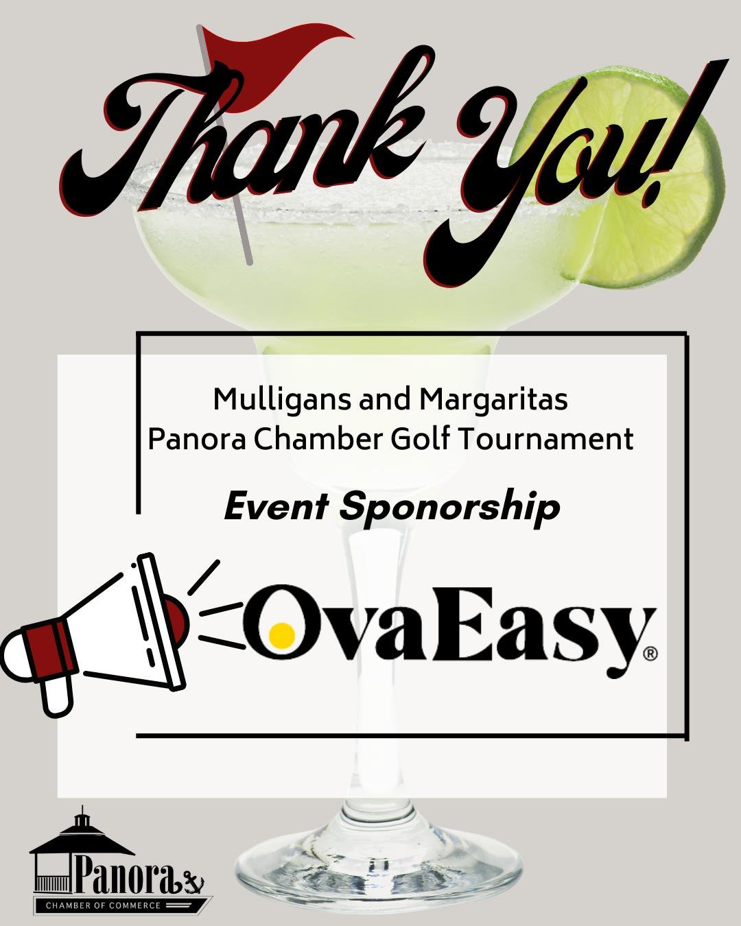 🌟 Event Sponsorship Shout-out 🌟 

We tip our glass to OvaEasy!
🍹⛳ Your support drives us closer to our goals, turning swings into celebrations at this years Mulligans and Margaritas fundraiser!

The Panora Chamber Golf event is the one fundraiser 