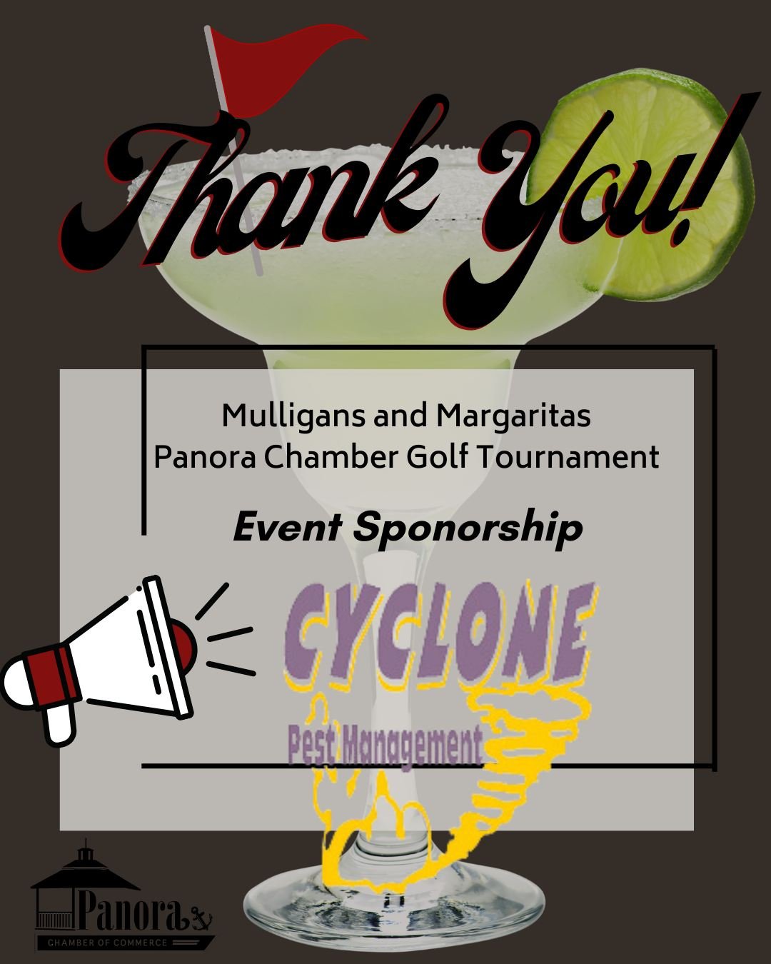 🌟 Event Sponsor Shout-out 🌟 

Cyclone Pest Control is teeing up to support to the Panora Chamber Golf Tournament through our event sponsorship level. 

This sponsorship opportunity allows us to give back to the community that has supported the Pano